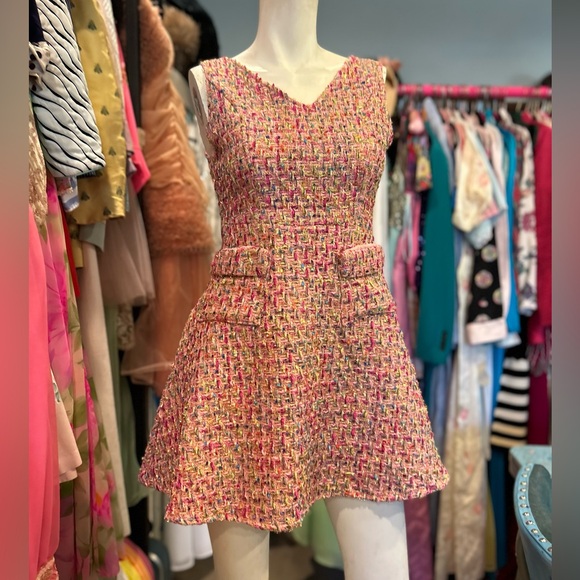 Dresses & Skirts - Pink Metallic Tweed Dress